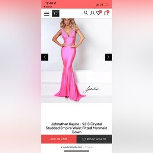 Johnathan Kayne Size 00 9213 Studded Empire Waist Fitted Mermaid Gown Prom Dress